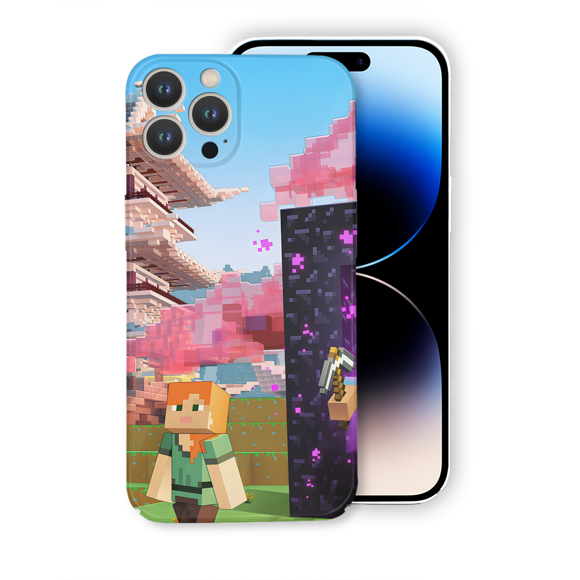 （画像用） マインクラフト ブロックの世界 Minecraft MC Block world 【iPhone 14シリーズ対応】ハードケース